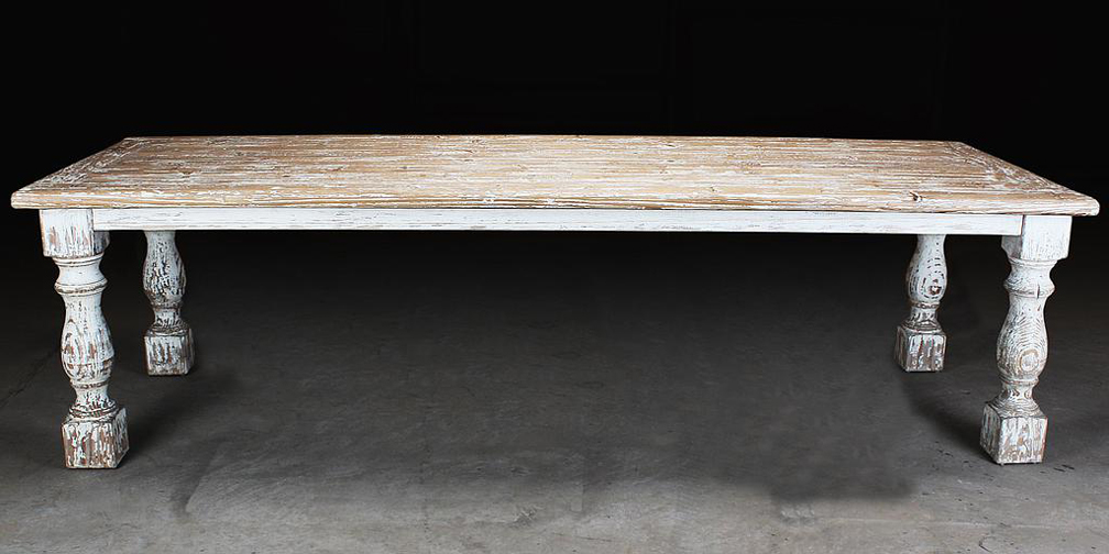 T1886: Typically 90" to 110" in length, Shown in Distressed White