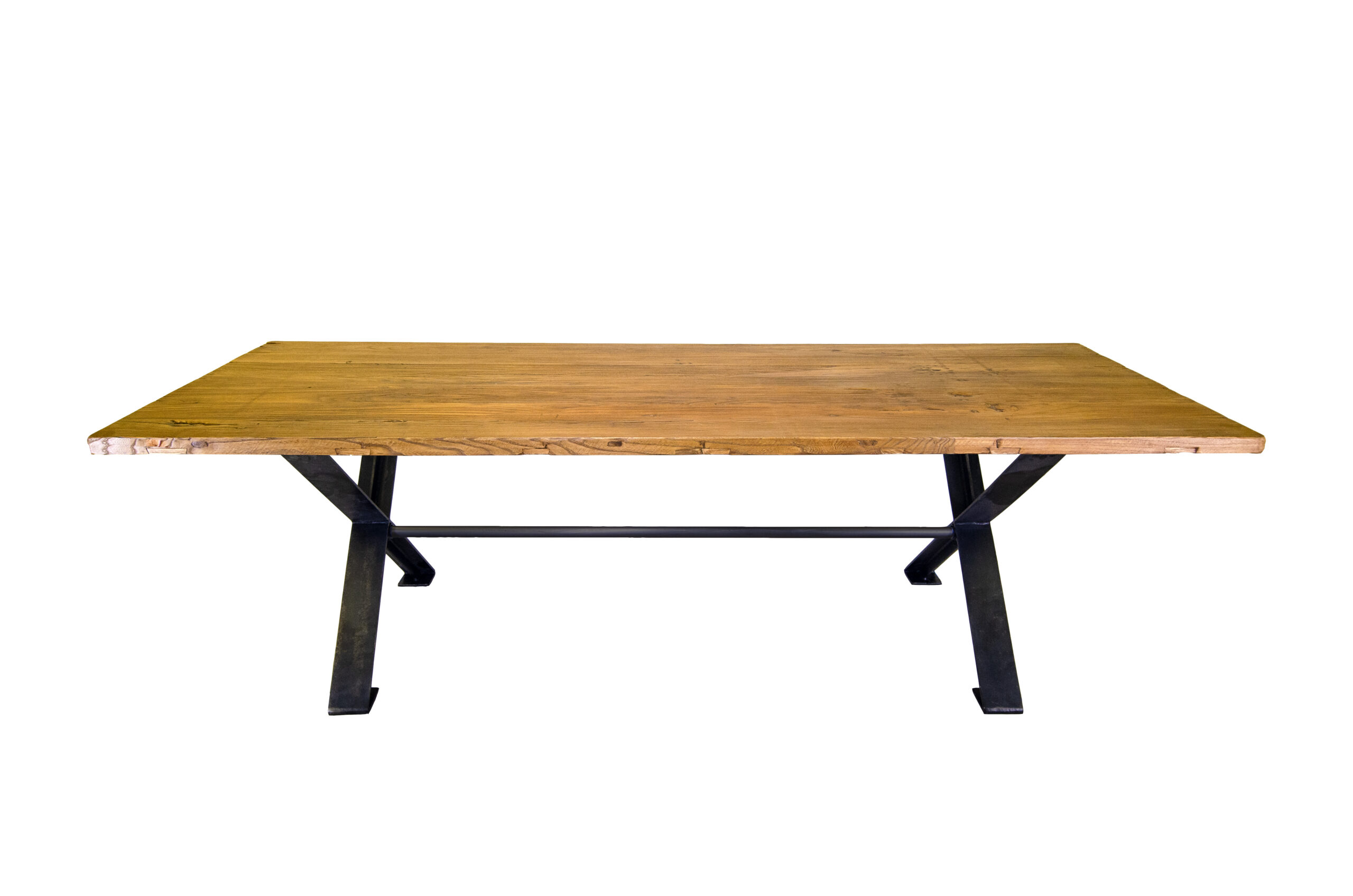 T4402: Typically 7' to 10' in length, Shown in Hazelnut Stain with Rubbed Black Steel Base
